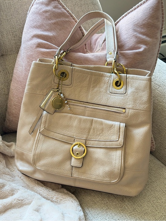 Coach Handbags - COACH PENELOPE Champagne leather Buckle tote Shoulder Bag F-18890